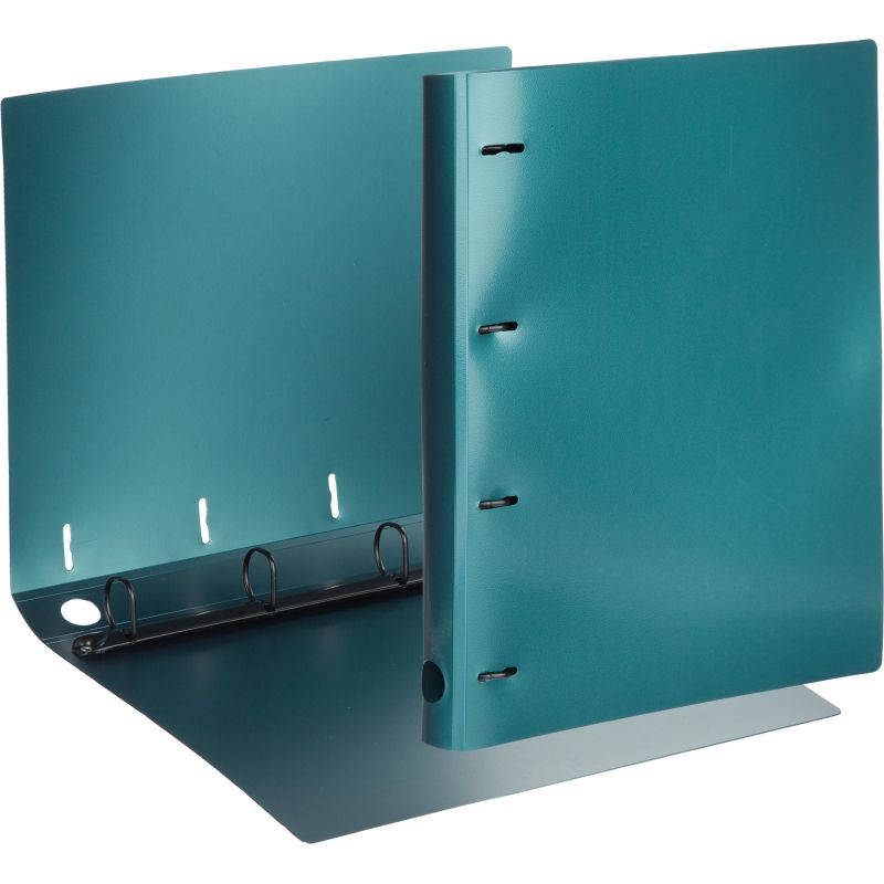 Папка на 4-х кольцах Attache Metallics А4.800мкм,40мм D-кол 25мм, выруб, зел