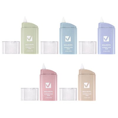 Корректирующая лента BRAUBERG COMPACT PASTEL5 мм х 6 мкорпус ассортиблистер272495