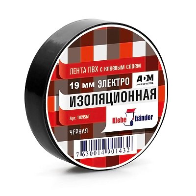 Изолента ПВХ TIK906T 19 х 20 черная Klebebander/200/8