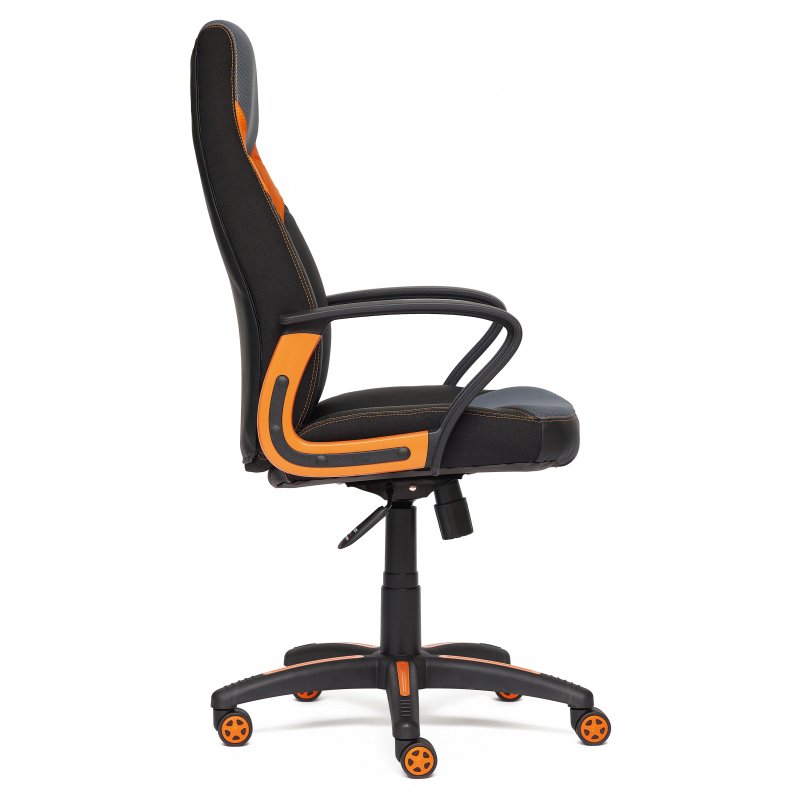 Кресло игровое Easy Chair Impreza черное/оранжевое (экокожа/сетка/ткань/пластик)