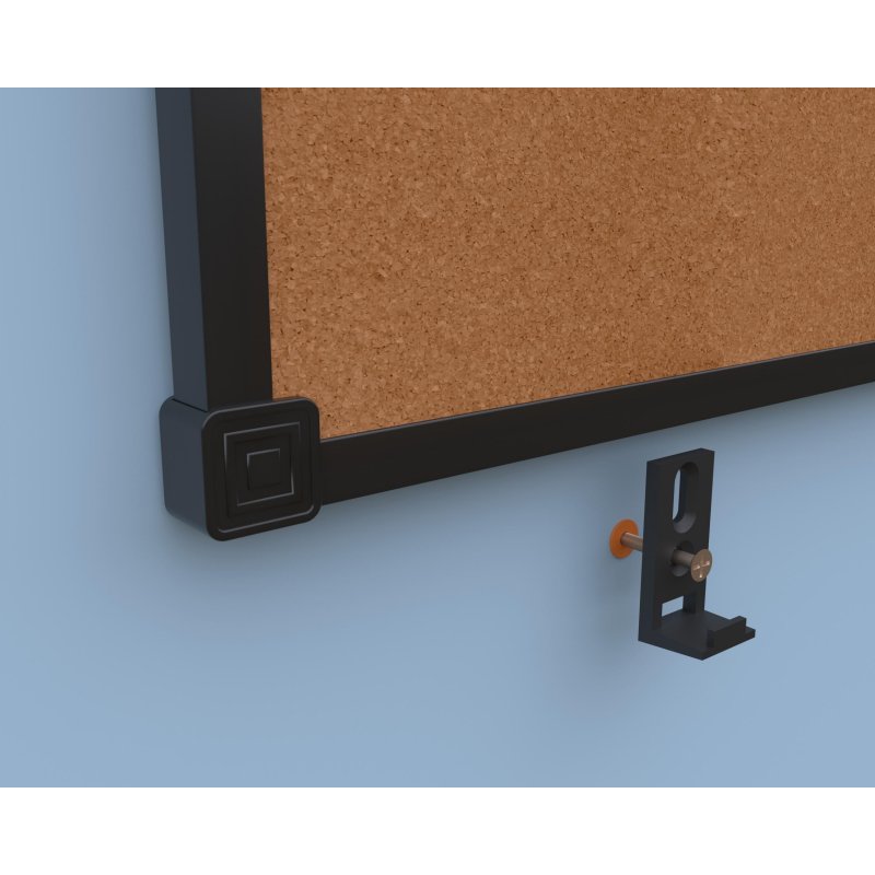 Доска пробковая 90×120 см Attache BlackFrame алюминиевая рама