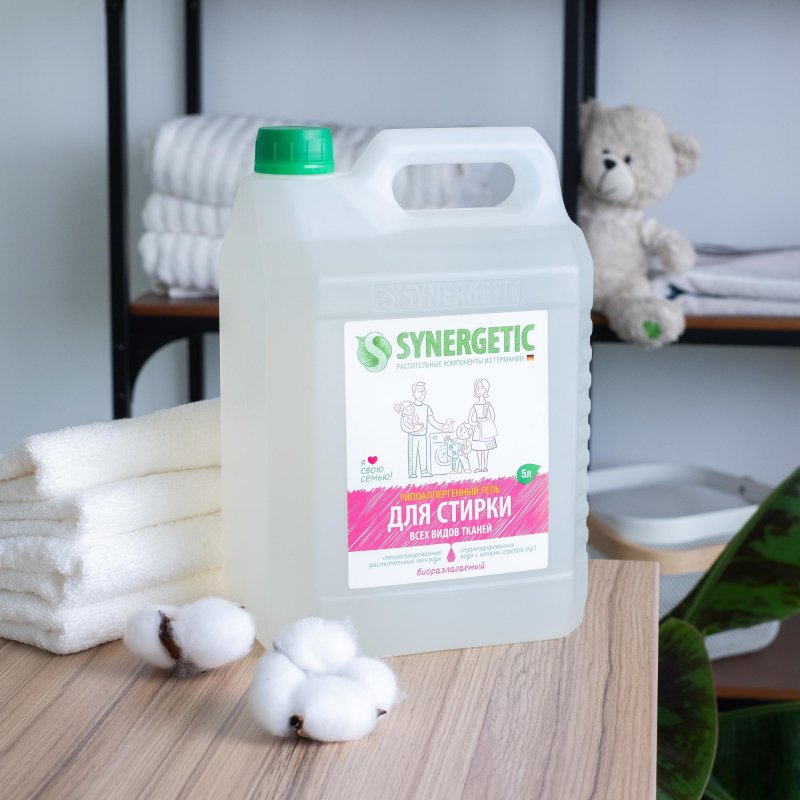 Гель для стирки Synergetic универсальный для всех видов тканей 5 л
