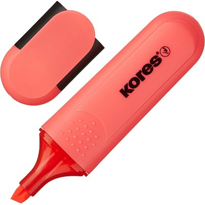 Маркер текстовыделитель Kores BRIGHT LINER PLUS, скош након, 0.5-5 мм, красн