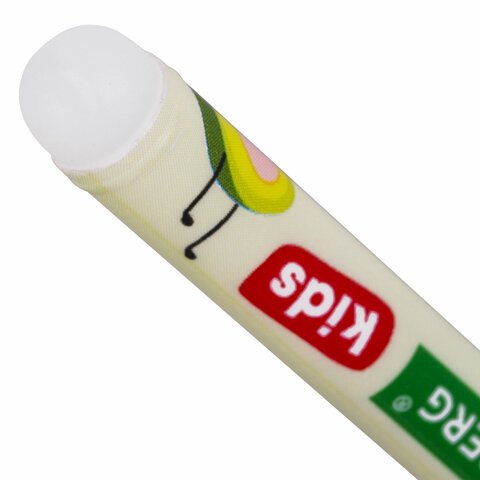 Ручки стираемые гелевые BRAUBERG KIDS «AVOCADO», СИНИЕ, КОМПЛЕКТ 12 ШТУК, игольчатый наконечник 0.5 мм, линия 0.35 мм