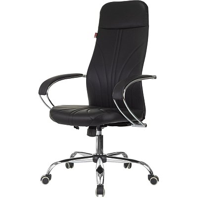 Кресло VB_EChair 655LT SL/TPU черный экокожа крестов. хром