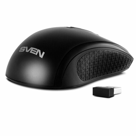 Мышь беспроводная SVEN RX-220W, 3 кнопки + 1 колесо-кнопка, оптическая, чёрная