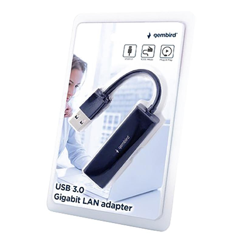 Сетевой адаптер Ethernet Gembird NIC-U3, USB 3.0, Fast Ethernet adapter