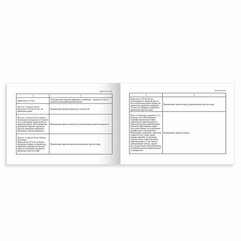 Сертификат о профилактических прививках (Форма № 156/у-93)12 л. А6 95×140 ммSTAFF130253