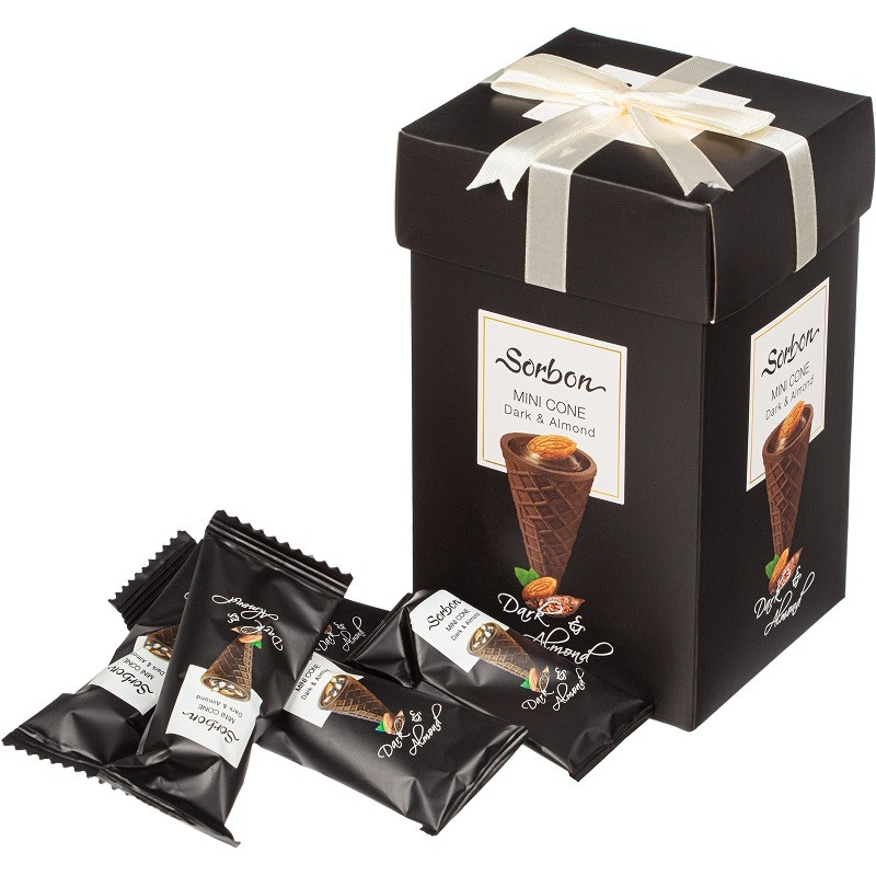 Конфеты Sorbon Dark&Almond мини-рожки 200 г