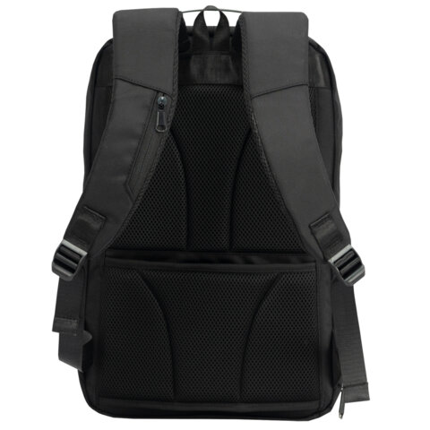 Рюкзак HEIKKI HIGH TECH (ХЕЙКИ) с отделением для ноутбука, USB-порт, черный, 46×30x10 см