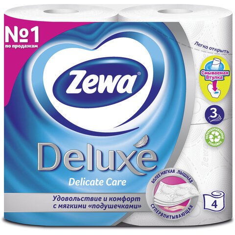 Бумага туалетная ZEWA Deluxe 3-сл.белая 3228 4рул./уп.