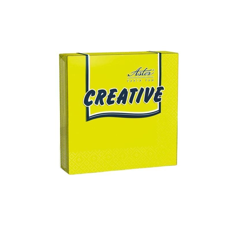 Салфетки ASTER Creative 3сл.24×24 желтые 20шт./уп