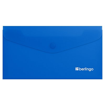 Папка-конверт на кнопке Berlingo «Soft Touch», C6, 200мкм, софт-тач, синяя