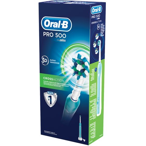 Зубная щетка электрическая ORAL-B (Орал-би) PRO 500 Cross Action D16, картонная упаковка
