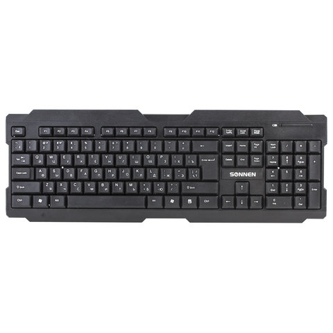 Клавиатура беспроводная SONNEN KB-5156, USB, 104 клавиши, 2.4 Ghz, черная