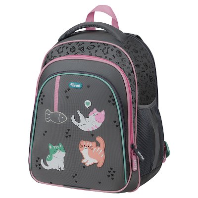 Ранец Först F-Base «Kittens» 36×29×17см, 3 отделения, 2 кармана, анатомическая спинка