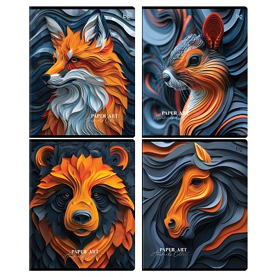 Тетрадь 80л., А5, клетка BG «Paper Art», матовая ламинация, выборочный лак