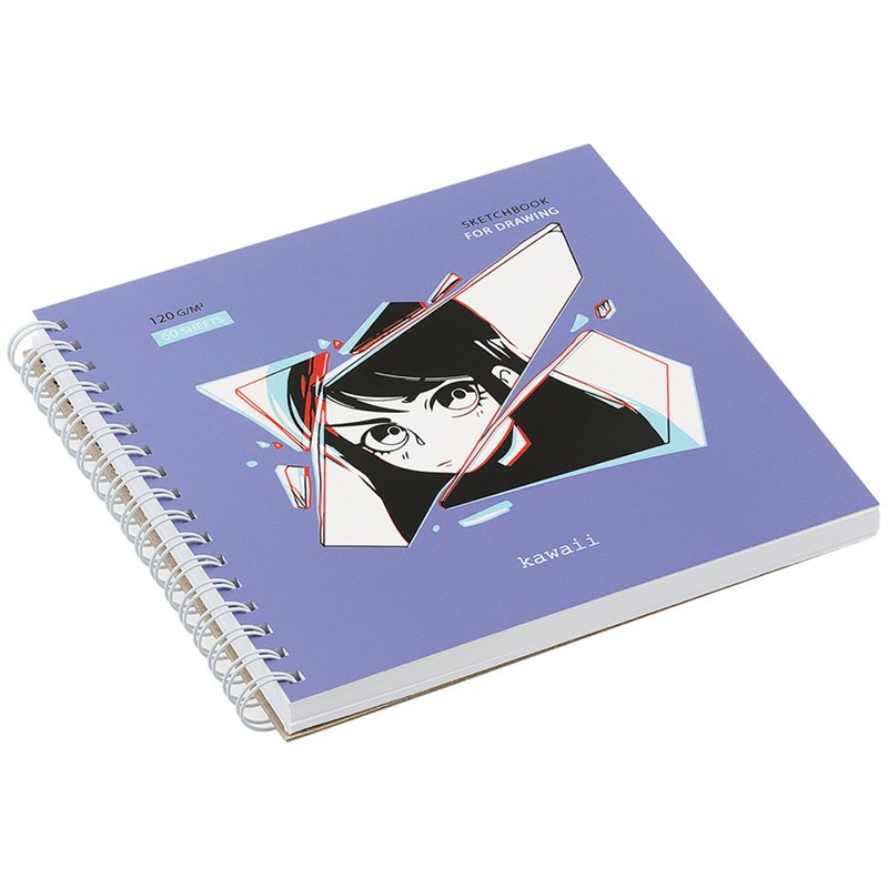 Скетчбук 60л. 150×150 на гребне MESHU «Kawaii», 120 г/м2