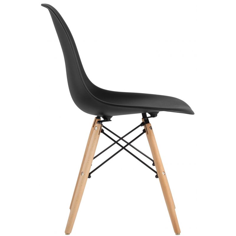 Стул для столовых SG_Eames черный PP, деревянные ножки
