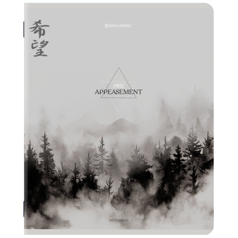 Тетради ДЭК А5 48 л. КОМПЛЕКТ 5 шт. BRAUBERG скоба, клетка, матовая ламинация, CALM NATURE