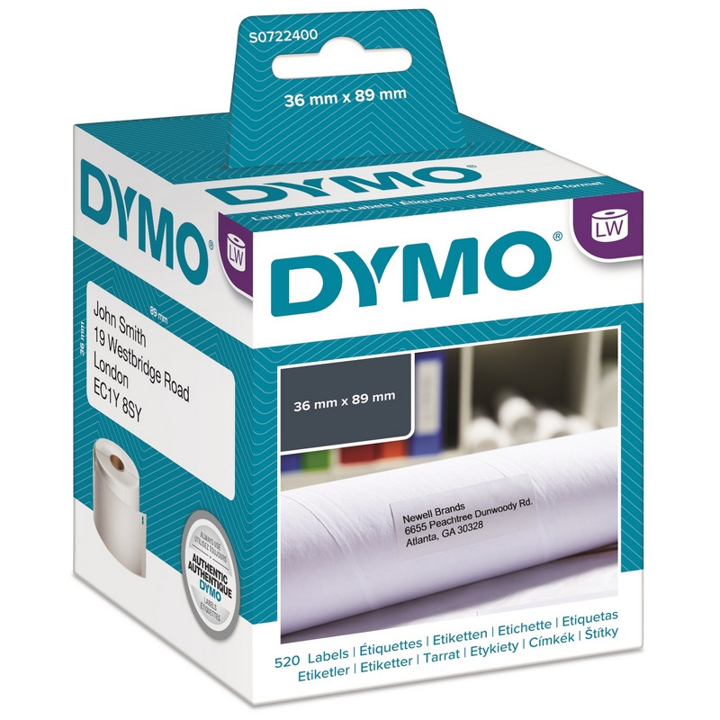 Картридж для этикет-принтеров DYMO Label Writer 400 (этикетки 36x89 мм, адресные, 2 рулона по 260 шт.)