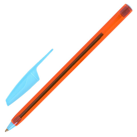 Ручки шариковые BRAUBERG X-30 ORANGE, КОМПЛЕКТ 12 шт., СИНИЕ, пишущий узел 1 мм, линия письма 0.5 мм