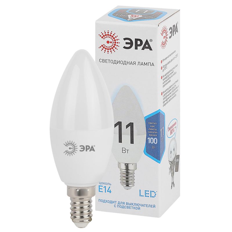 Лампа светодиодная ЭРА STD LED B35-11W-840-E14 E14 / Е14 11Вт нейтрал. свeт