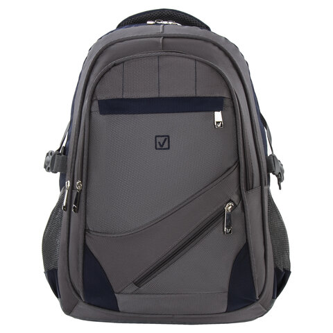 Рюкзак BRAUBERG «MainStream 1», 35 л, размер 45×32х19 см, ткань, серо-синий