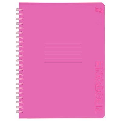 Тетрадь 48л., А5, клетка на силиконовом гребне, BG «Neon. Pink», пластиковая обложка