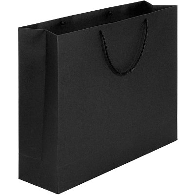 Пакет подарочный бумажный Ample L, черный, 43×35х12см, 7530.30