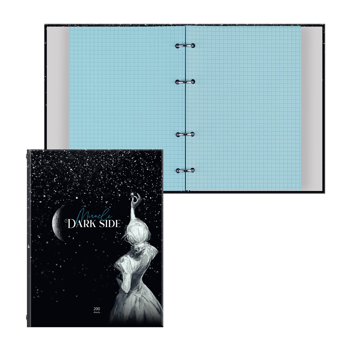 Тетрадь на кольцах А5, 200л., BG «Dark miracle», 4 цвет. блок, глянцевая ламинация