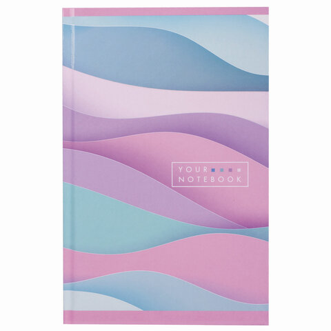 Блокнот А5 (135×206 мм), 80 л., твердый, клетка, выборочный лак, STAFF, «Waves», 111609