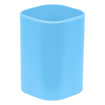 Подставка-стакан СТАММ «Фаворит», пластиковая, квадратная, голубая