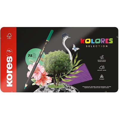 Карандаши цветные Kores Kolores 3-гран 3мм 72 цв/наб в металл. коробке 93372
