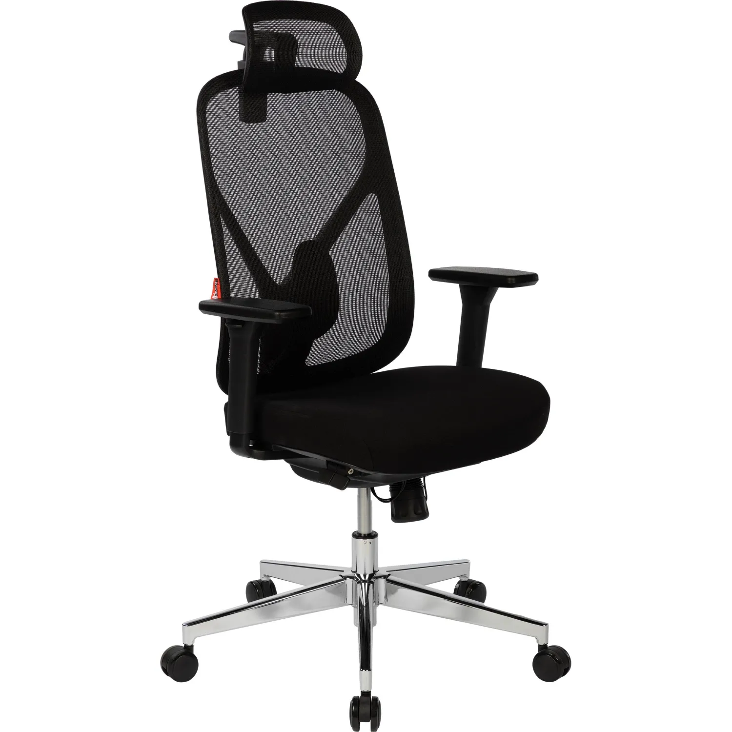превью Кресло для руководителя Комус Мебель (Easy Chair) 500 чёрное (сетка/ткань, металл хромированный)