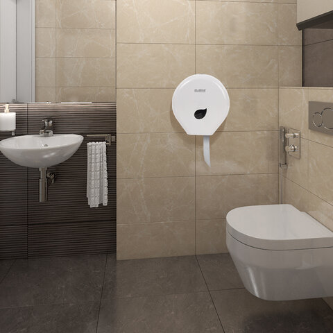 Диспенсер для туалетной бумаги LAIMA PROFESSIONAL ECO (Система T2), малый, белый, ABS-пластик