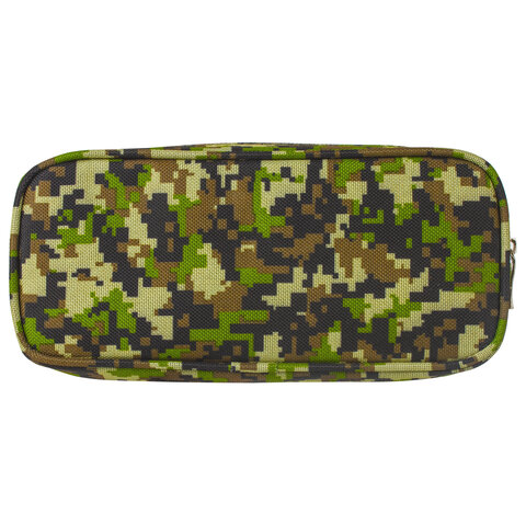 Пенал BRAUBERG для мальчиков, 1 отделение, органайзер, мягкий, «Military», зеленый, 21×5×9 см, 228990