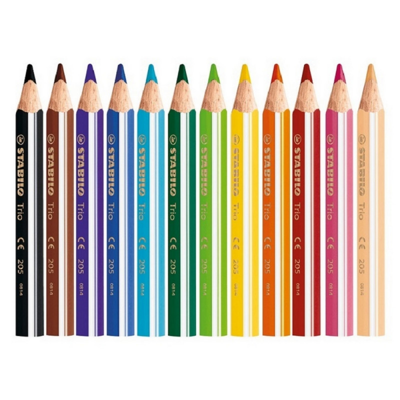 Карандаши цветные Stabilo Trio Jumbo 12 цветов трехгранные (205/12-01)