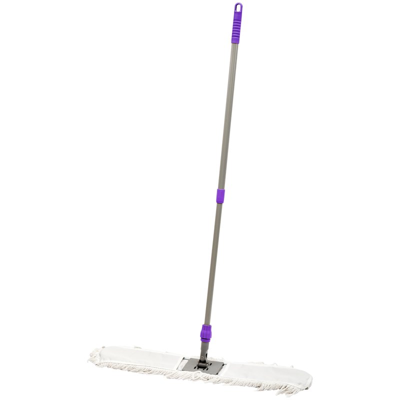 превью Швабра-рамка OfficeClean Professional, телеск. ручка из нерж. стали 125см, насадка МОП хлопок 80см