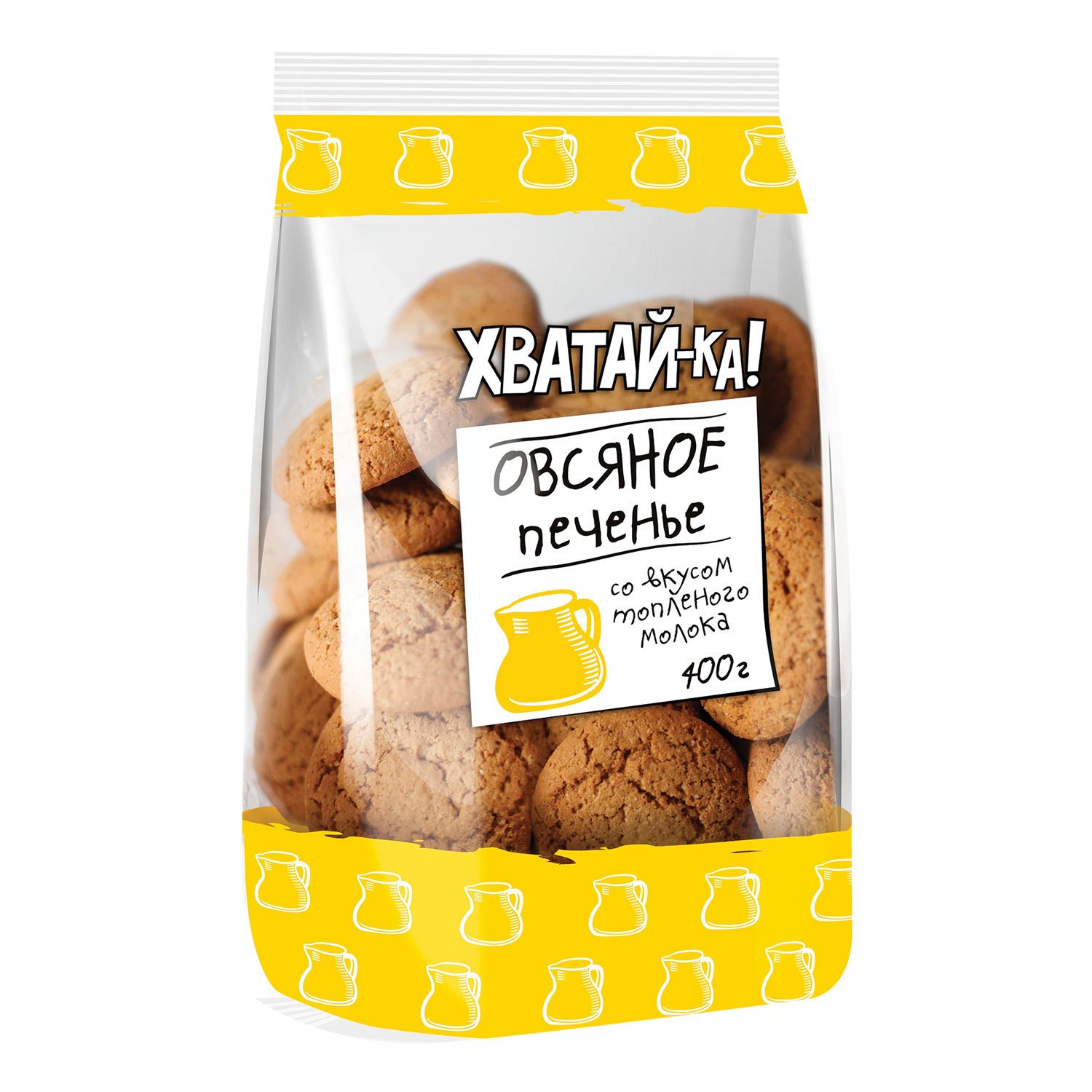 превью Печенье овсяное ХВАТАЙ-КА со вкусом топленого молока, 400 г