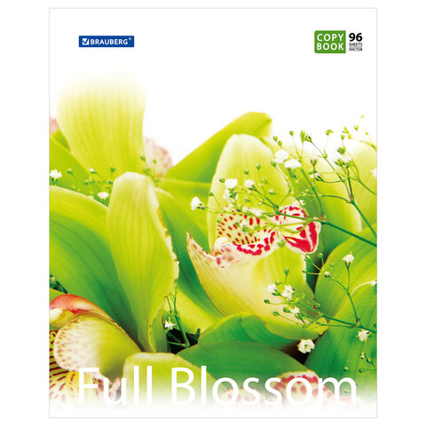Тетрадь 96 л. BRAUBERG, клетка, обложка мелованный картон, «Full Blossom» («Цветы»), 5 видов