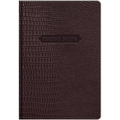 Телефонная книга А5, 80л., кожзам, BG «Reptile. Burgundy», с вырубкой