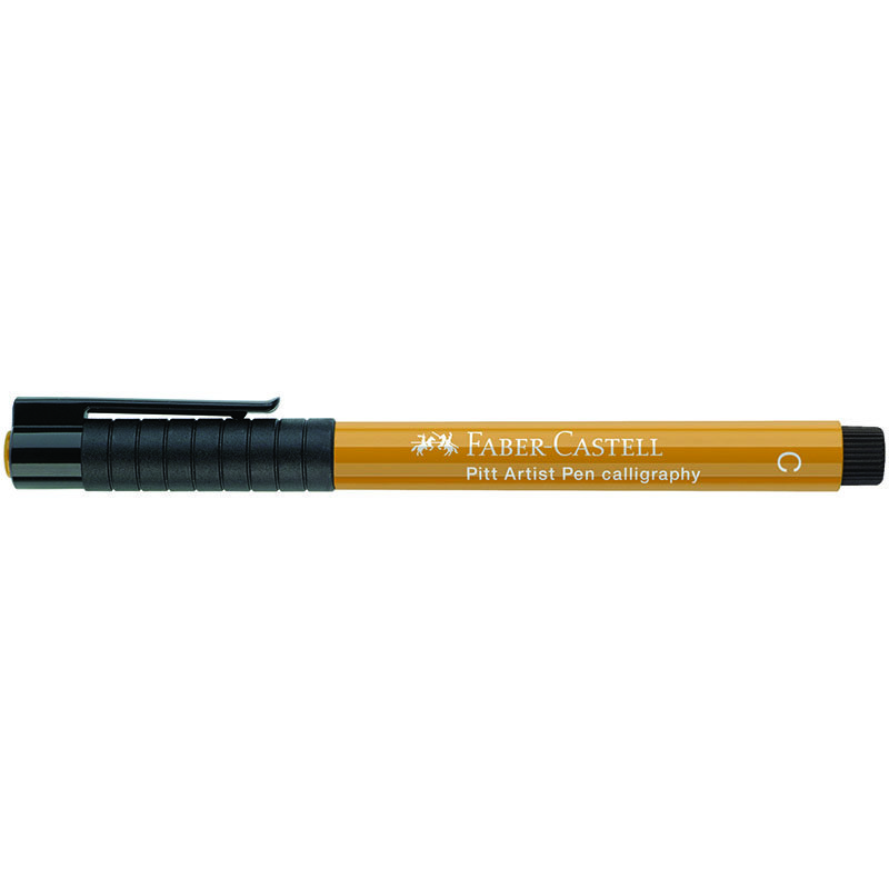Ручка капиллярная Faber-Castell «Pitt Artist Pen Calligraphy» цвет 268 зеленое золото, С=2.5мм, пишущий узел каллиграфический