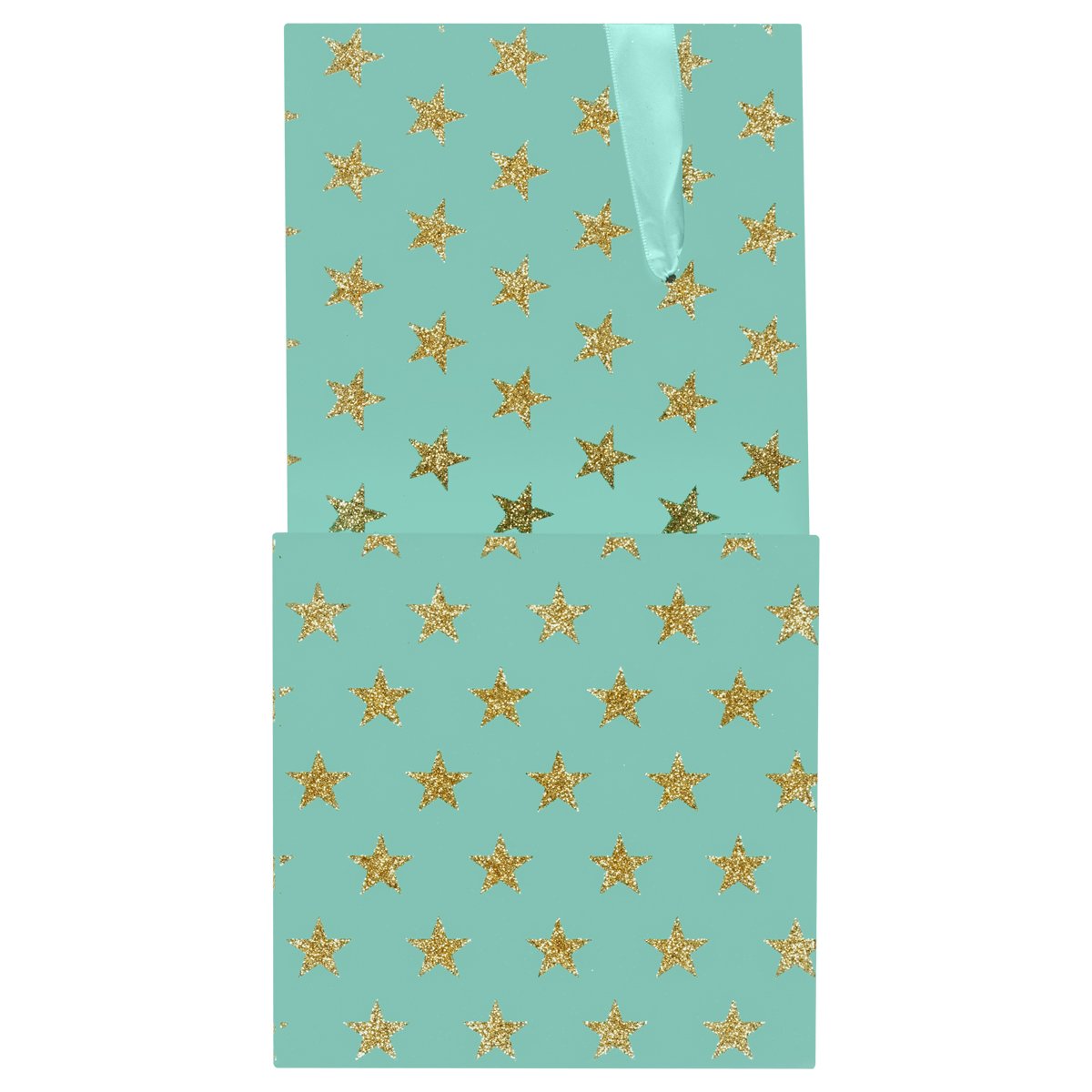 Коробка складная подарочная MESHU «Stars», (15×15×15см), с лентой, отд. блестками