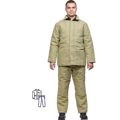 Костюм сварщика брезентовый утепленный хаки (размер 60-62, рост 170-176)