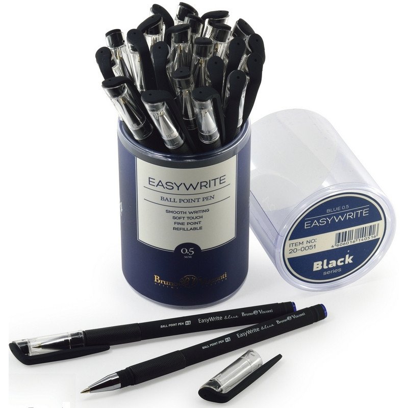 Ручка шариковая неавтоматическая Bruno Visconti EasyWrite Blue синяя (толщина линии 0.5 мм)