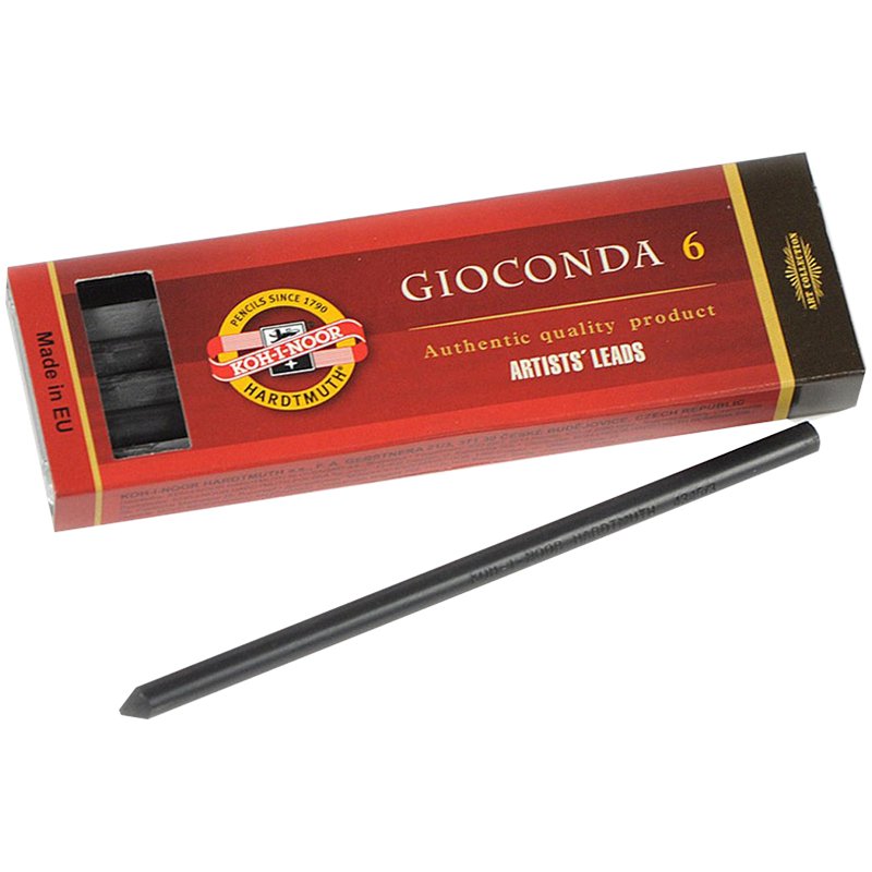 превью Грифели для цанговых карандашей Koh-I-Noor «Gioconda», 2B, 5.6мм, 6шт., круглый