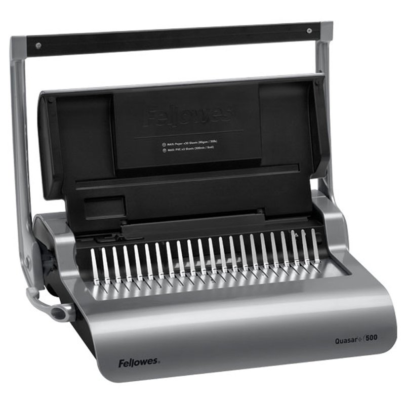 превью Брошюровщик Fellowes «Quasar+» пластиковая пружина, перфорация 25л., переплет 500л. 