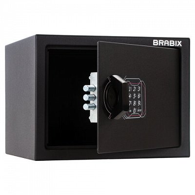 Сейф мебельный BRABIX «SF-230EL», 230×310×250 мм, электронный замок, черный, 291147