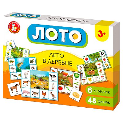Игра настольная Лото Десятое королевство «Лето в деревне» (большое), картонная коробка